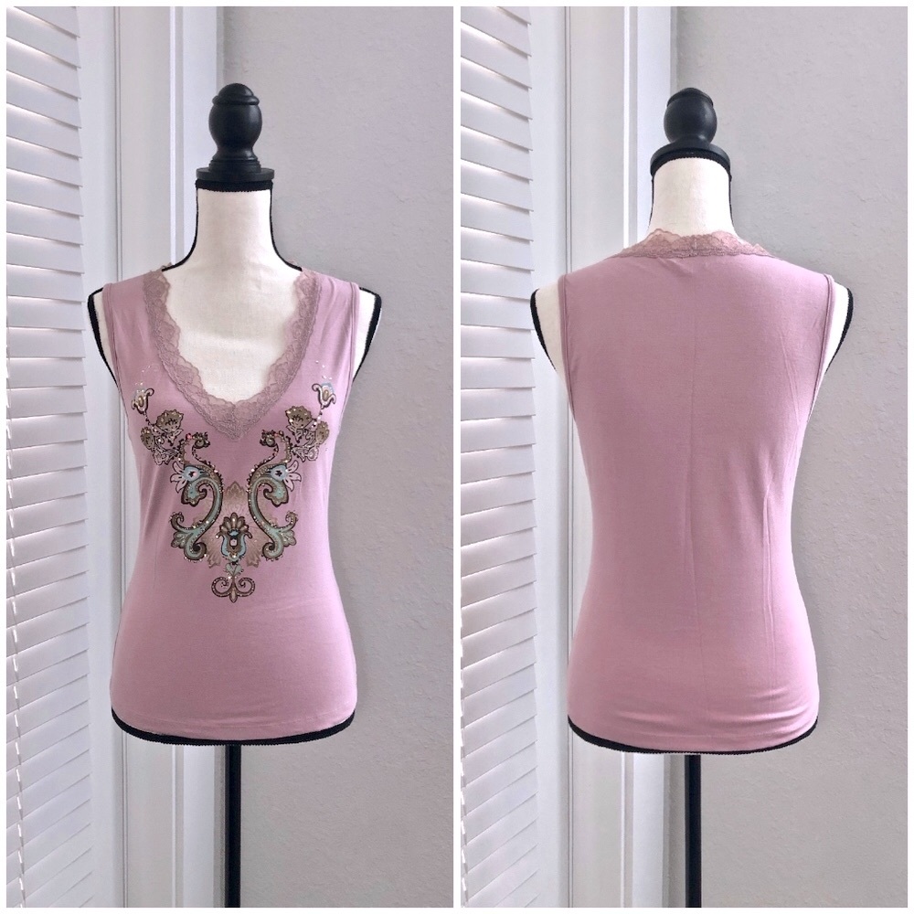 MY MICHELLE Pink Top with Lace